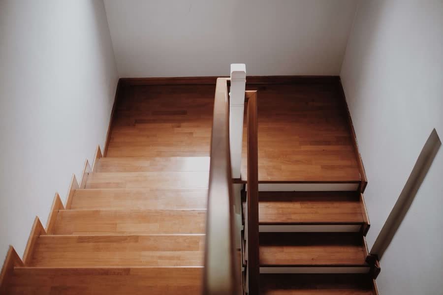 Timber staircase and flooring in a home